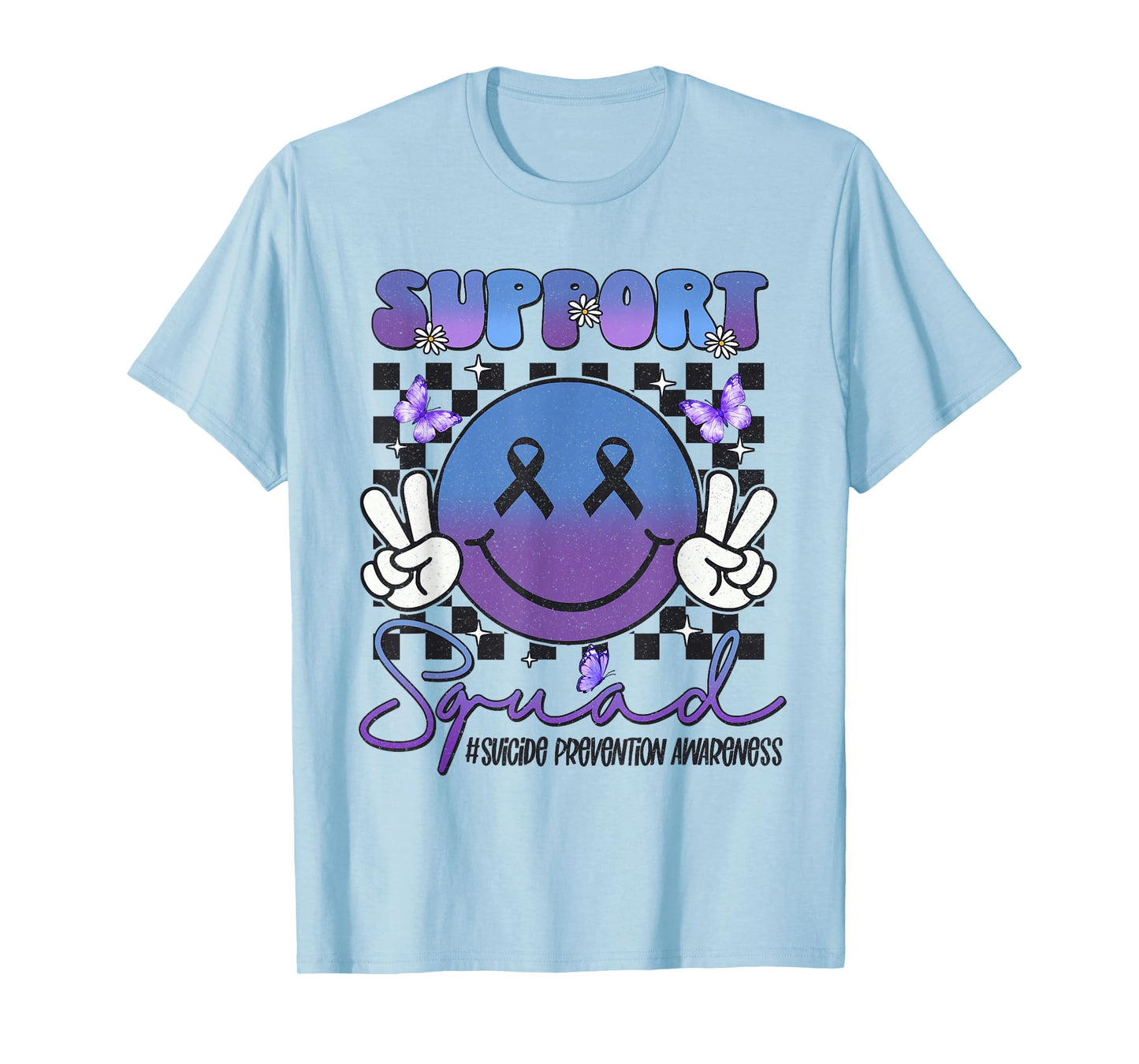 Suicide Prevention Awareness Support Teal & Purple Ribbon T-Shirt