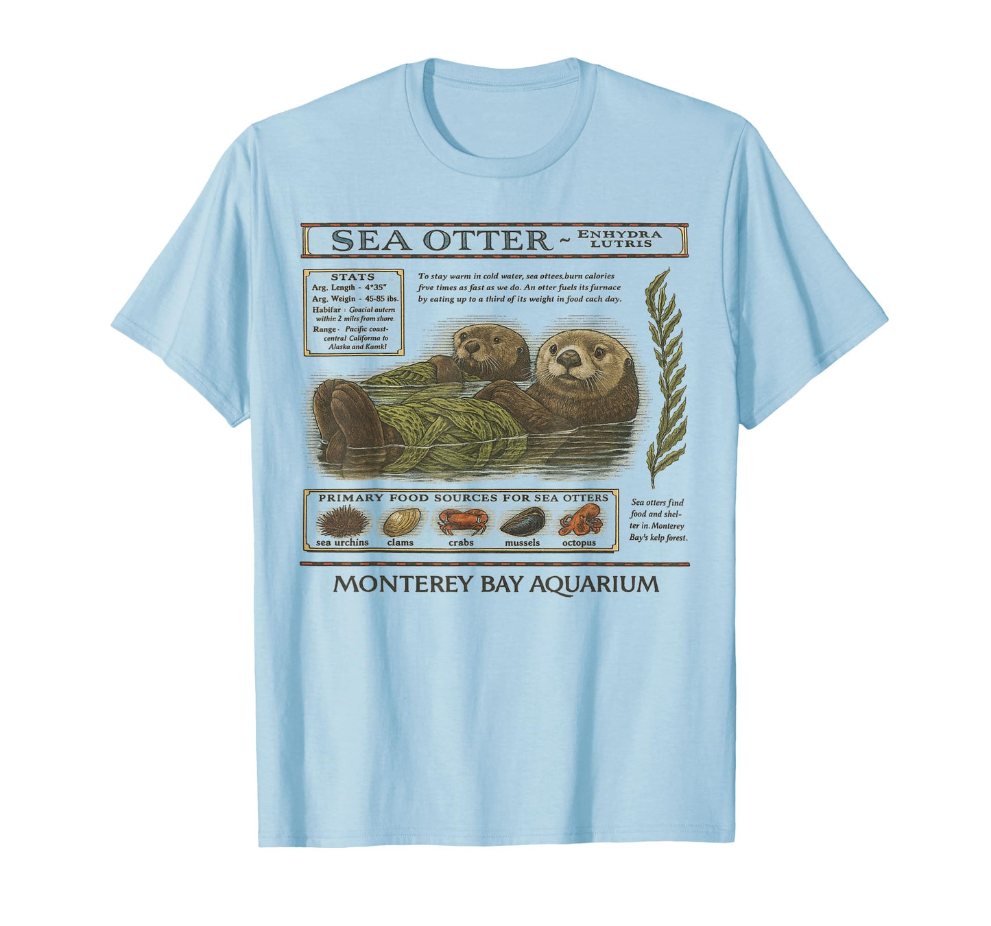Vintage Sea Otter Monterey California 90's Aquarium Lover T-Shirt