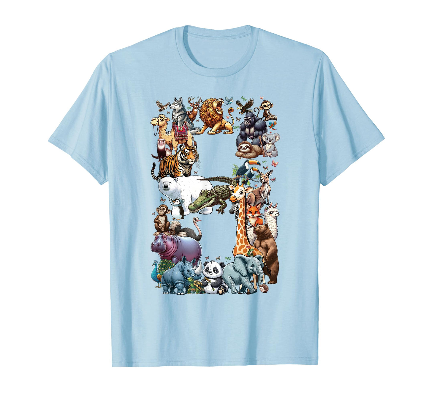 8th Birthday 8 Years Old Zoo Animals Wildlife Safari Jungle T-Shirt