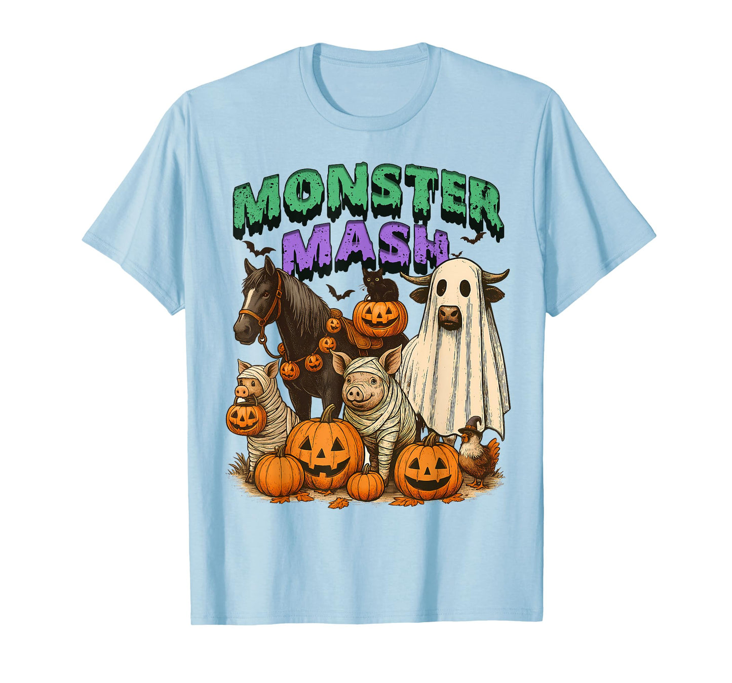 Halloween Spooky Season Boo Pumpkin Heifer Monster A Mash T-Shirt