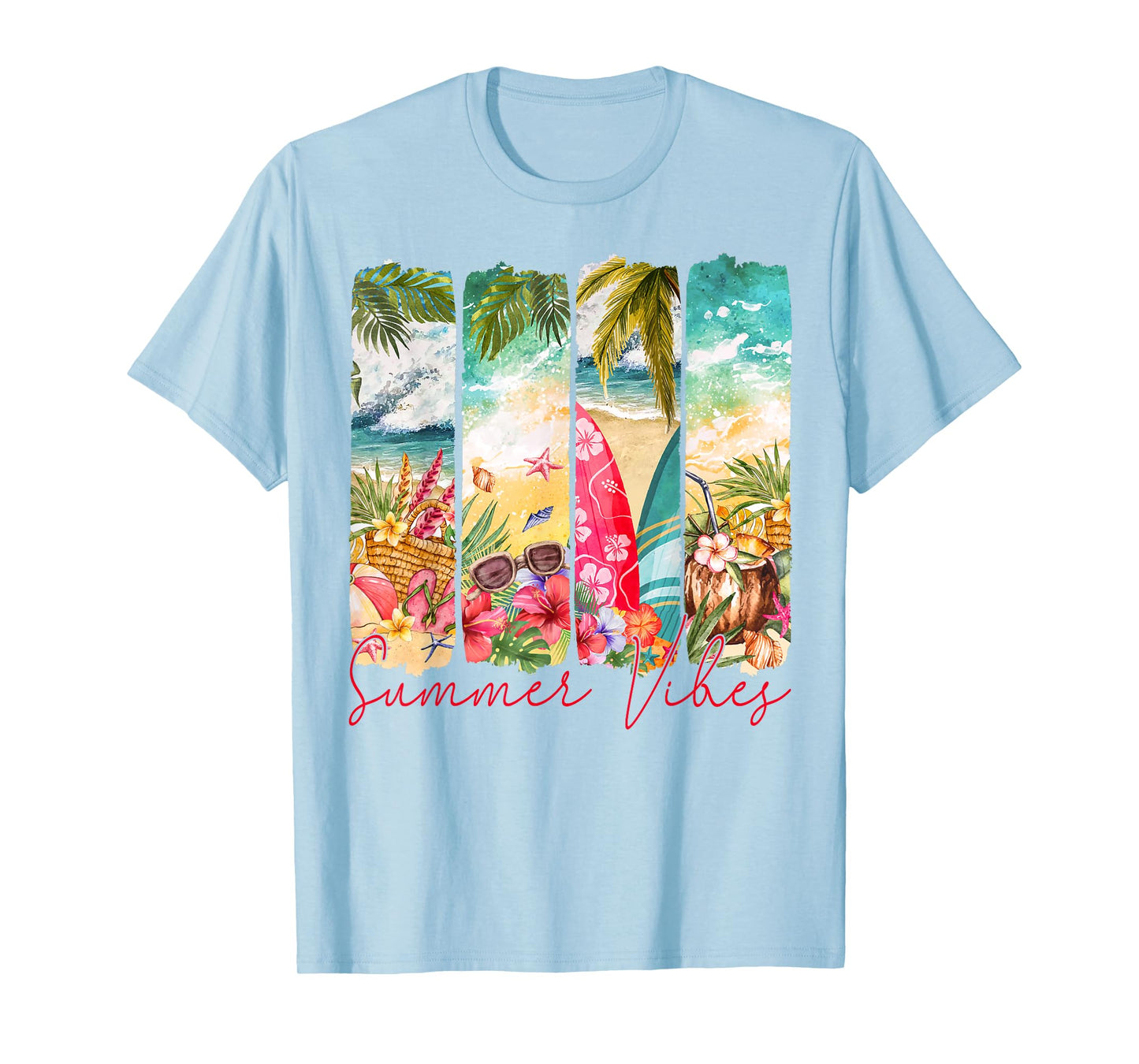 Retro summer vibes beach palm tree summer vacation T-Shirt