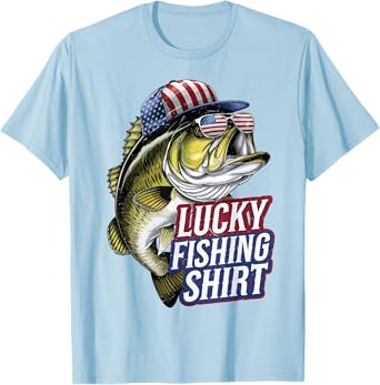 Kids My Lucky Bass Fishing-Shirt Youth Boy Funny Fisherman T-Shirt