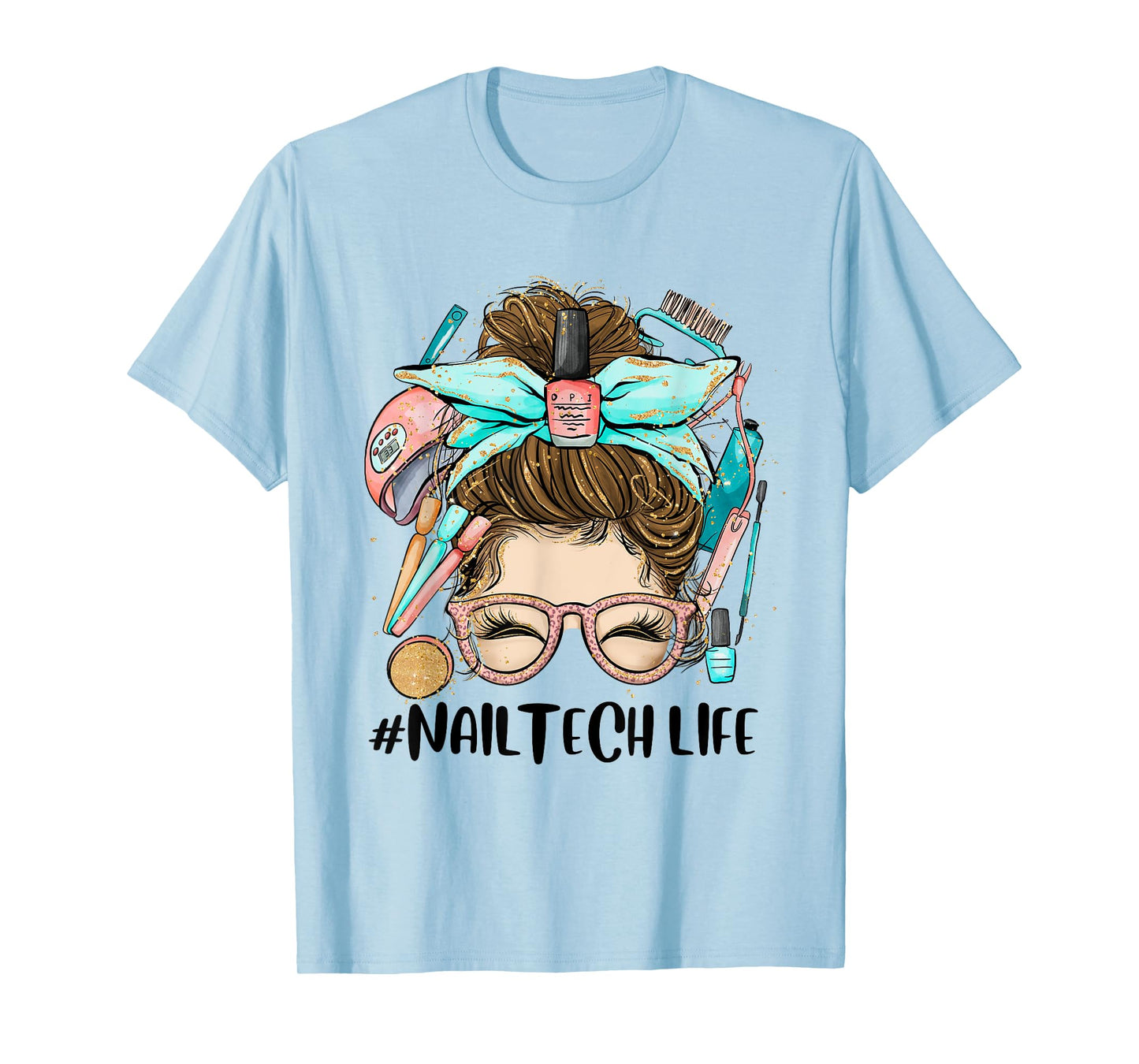 Manicurist Nail Tech Life Nail Hustler Artist Technician T-Shirt