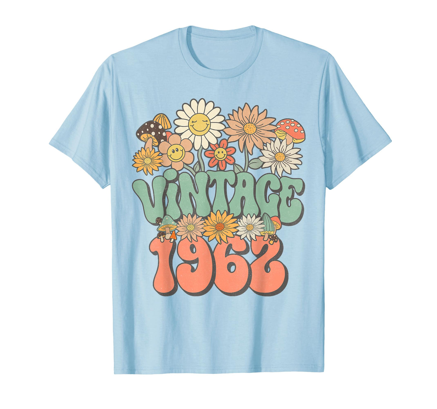 Vintage 1962 Daisy Hippie Groovy Wildflower 63rd Birthday T-Shirt