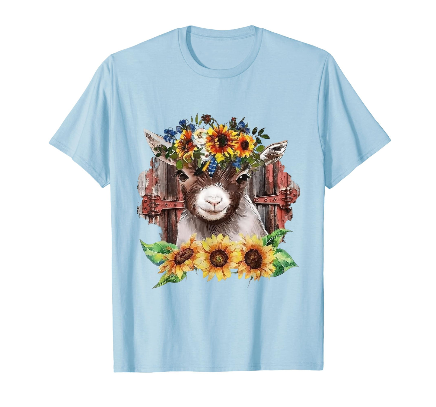 Sunflower Baby Goat Farmlife Cute Farm Animal T-Shirt