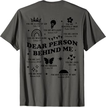 Dear Person Behind Me Bible Boho Christian Love Back Print T-Shirt