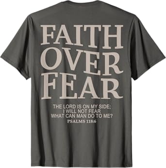 Girl Teen Faith Over Fear Cute Jesus Christian Women Dad Men T-Shirt