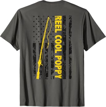 Reel cool Poppy Fishing American Flag gift Fisherman Poppy T-Shirt