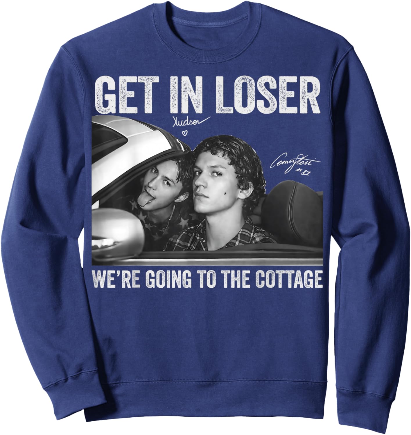 Get in Loser We're Going to The Cottage Vintage Signature T-Shirt - Sweatshirt | Navy