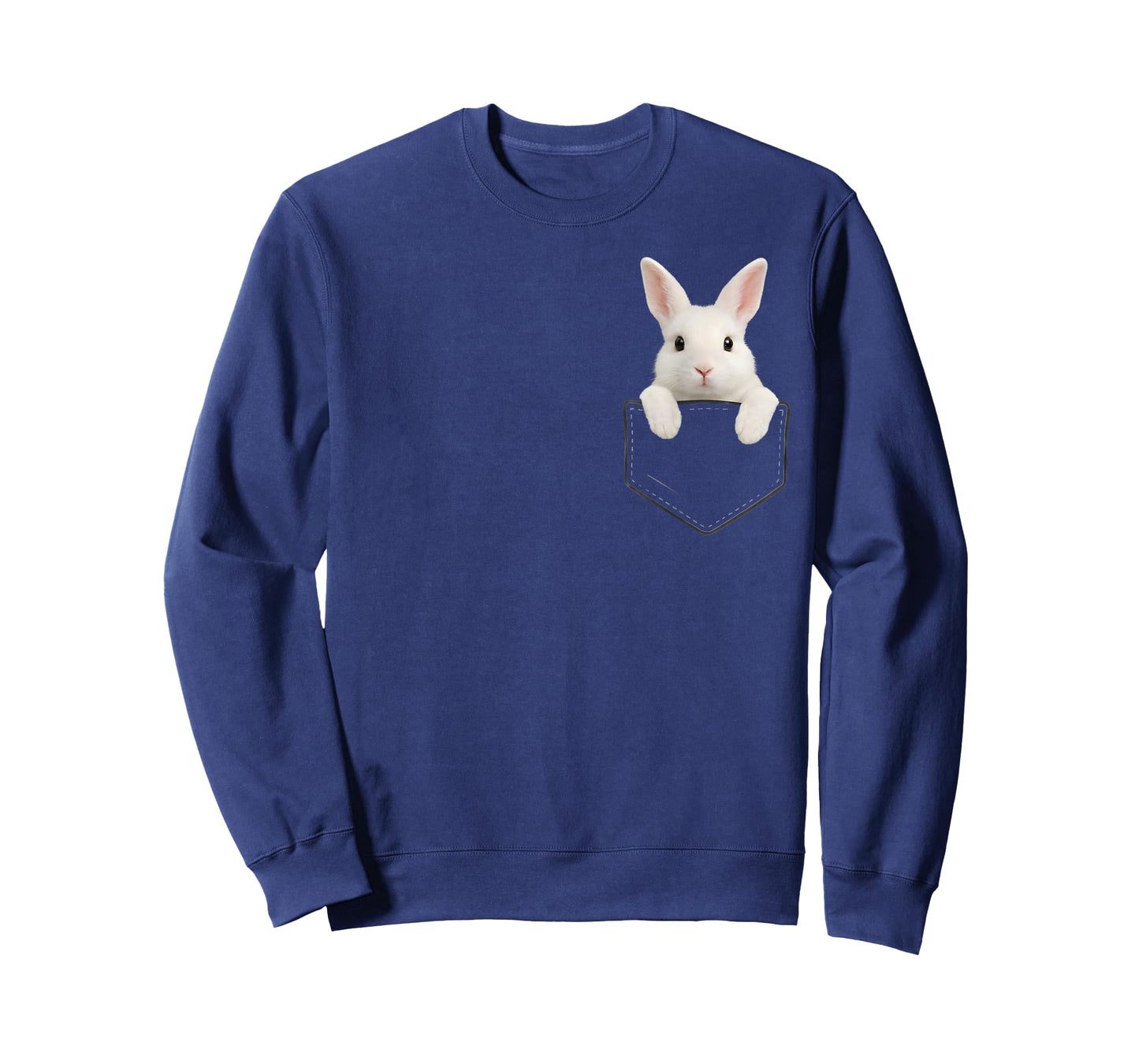 Cute Bunny Pocket Rabbit Easter Men Women Boys Girls Kids T-Shirt - Sweatshirt | Navy