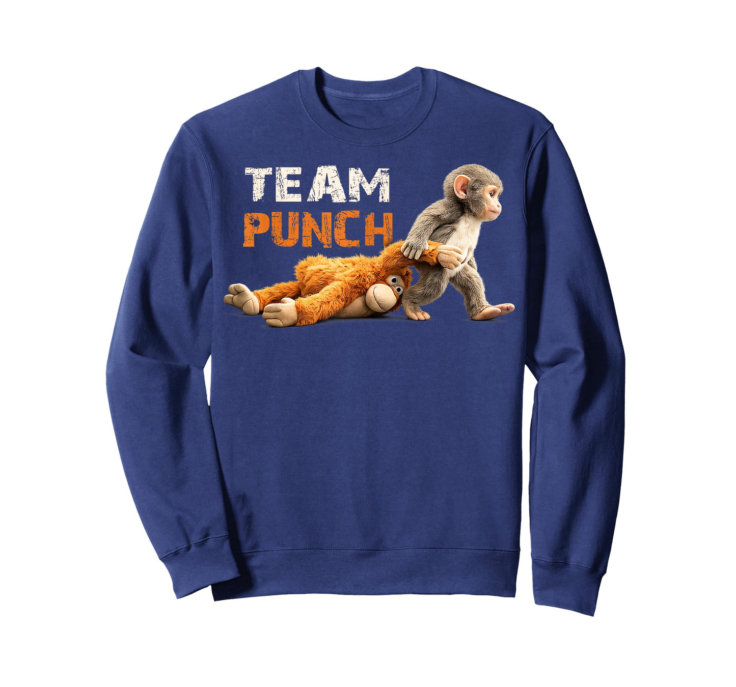 Baby Monkey Punch Team Punch Cute Animal Lover T-Shirt - Sweatshirt | Navy