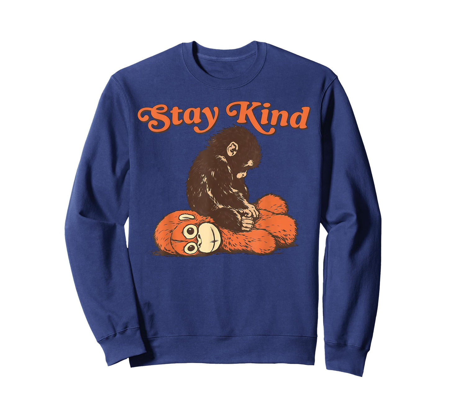 Stay Kind Baby Monkey Punch Plush Men Women Kids T-Shirt - Sweatshirt | Navy