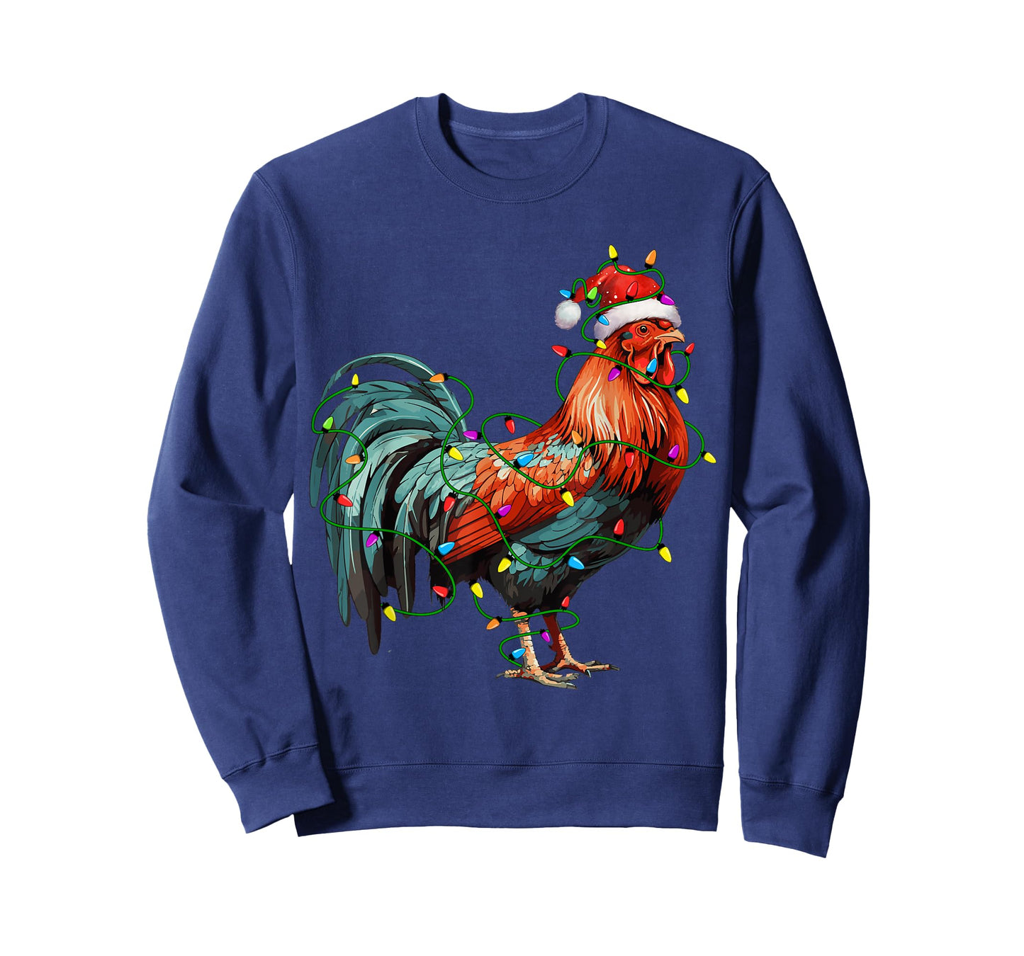 Chicken Santa Christmas Tree Lighting Xmas Funny T-Shirt