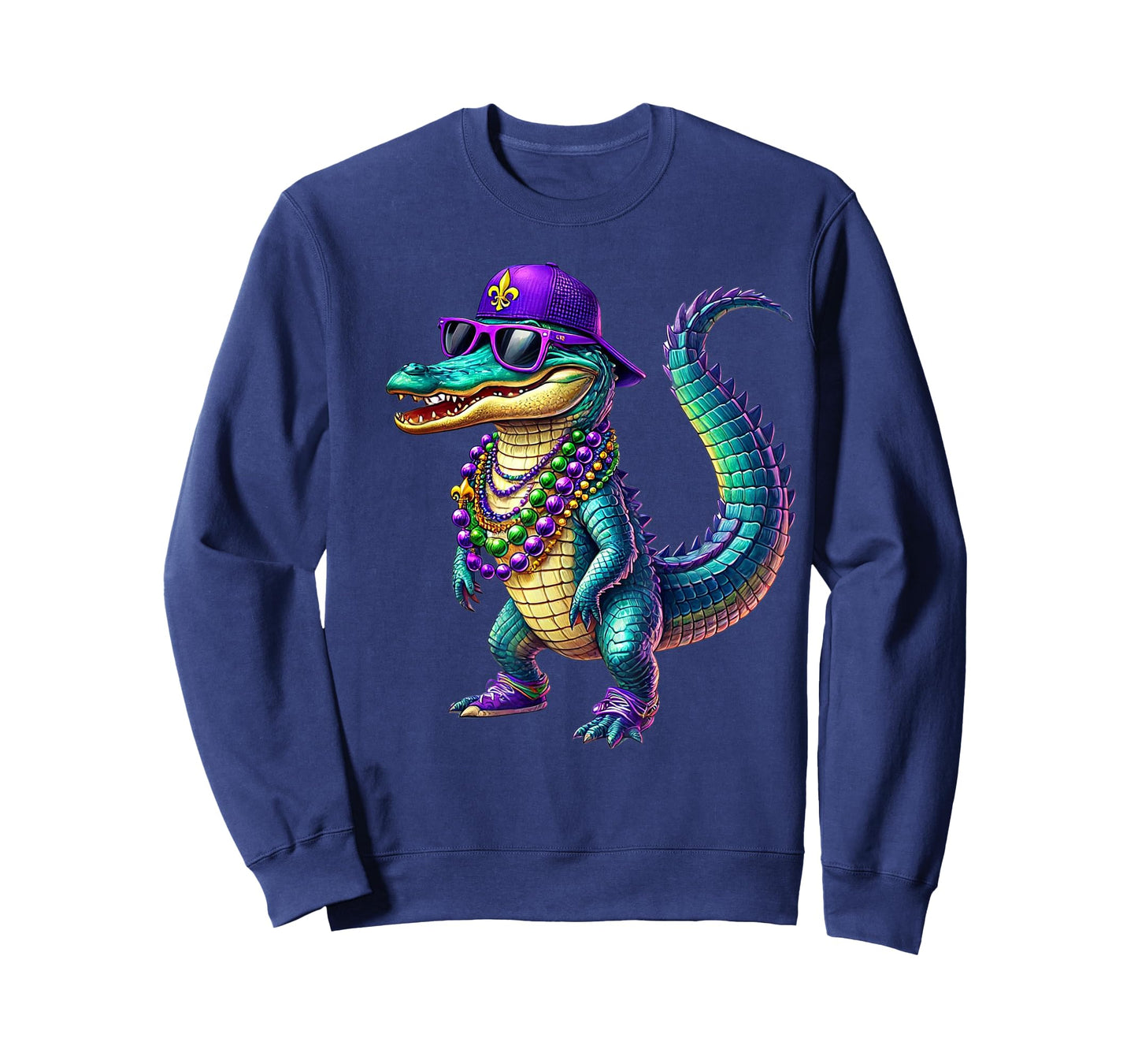 Mardigator Mardi Gras Alligator Men Women Mardi Gras Men T-Shirt