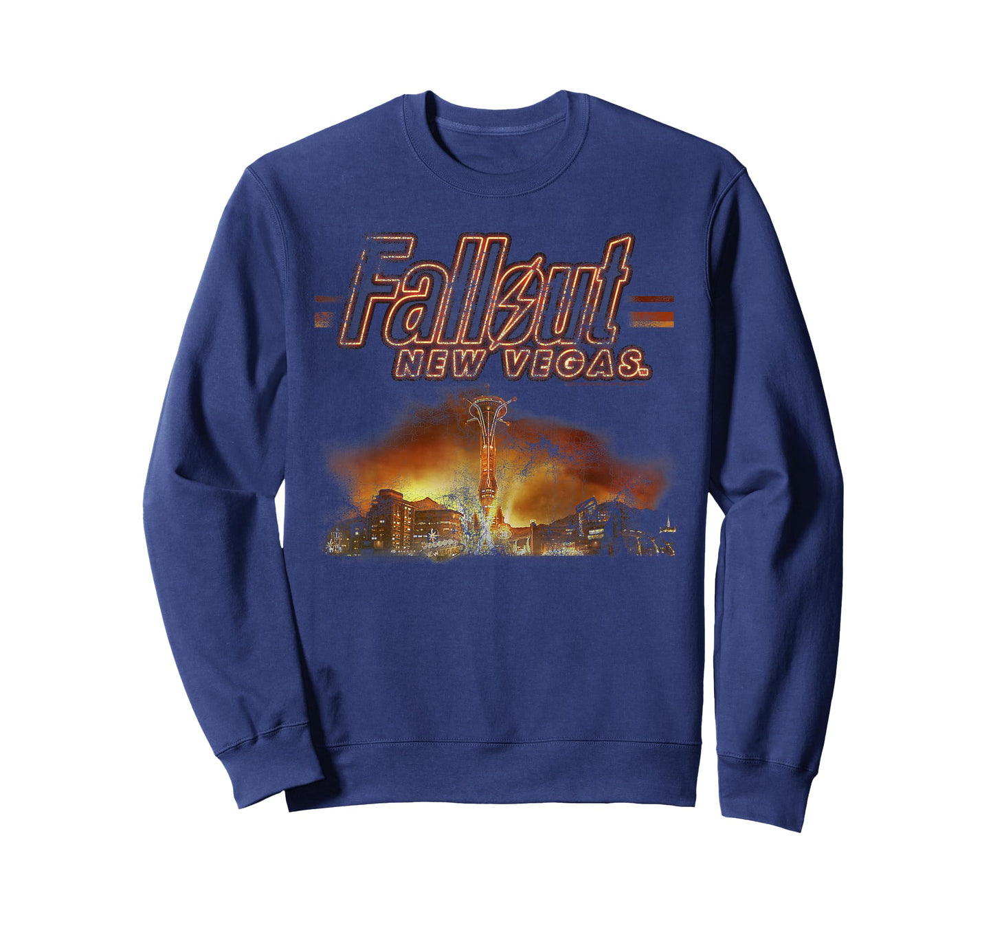Fallout Video Game New Vegas Skyline Retro Souvenir Design T-Shirt - Sweatshirt | Navy