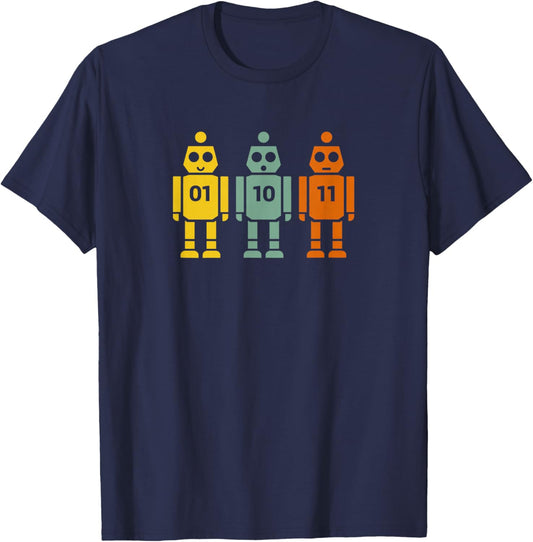 01 10 11 Robot T-Shirt - T-Shirt | Navy