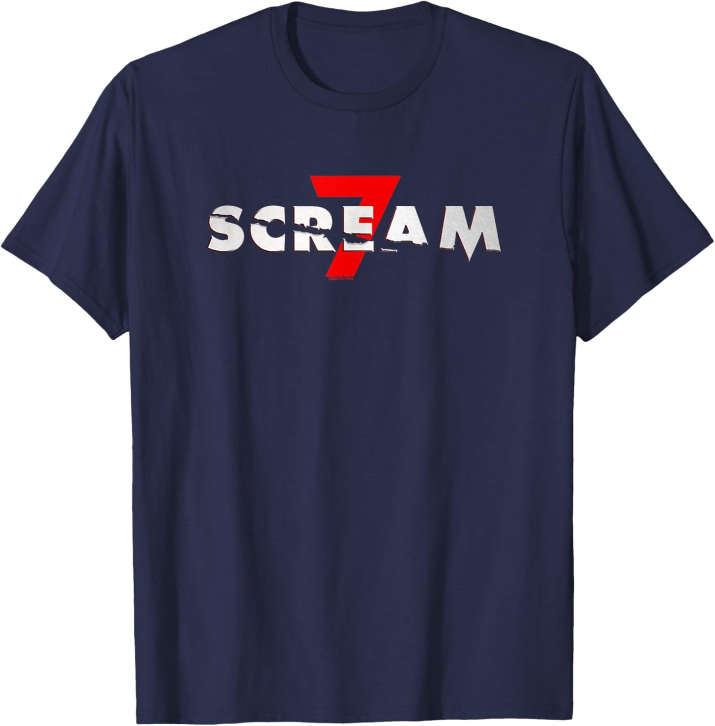 Scream 7 Logo Horror Movie T-Shirt - T-Shirt | Navy