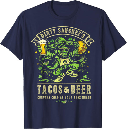 Dirty Sanchez's Tacos & Beer T-Shirt T-Shirt - T-Shirt | Navy