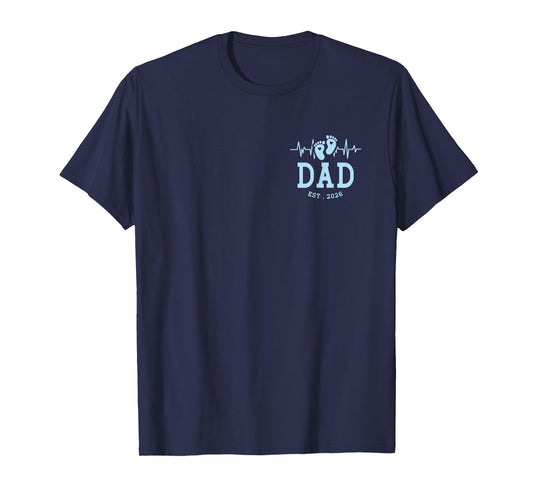 Boy Dad Est 2026 New Daddy Baby Expecting First Fathers Day T-Shirt