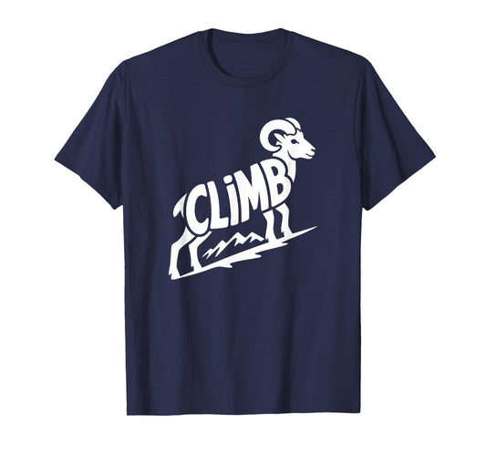 Climb - Rock Climbing & Bouldering Bighorn Ram Word Art T-Shirt