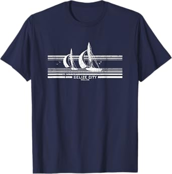 Belize City Sailboat T-Shirt Vintage 70s Sailing Tee