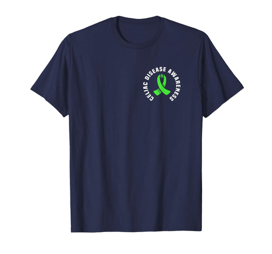 Celiac Disease Awareness Pocket Apparel With Green Ribbon T-Shirt