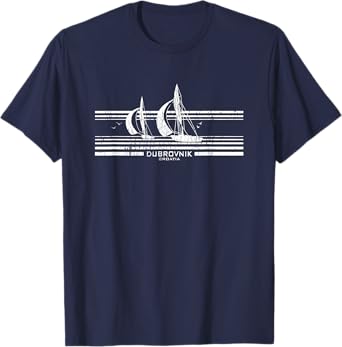 Dubrovnik Croatia Sailboat T-Shirt Vintage 70s Graphic Tee T-Shirt