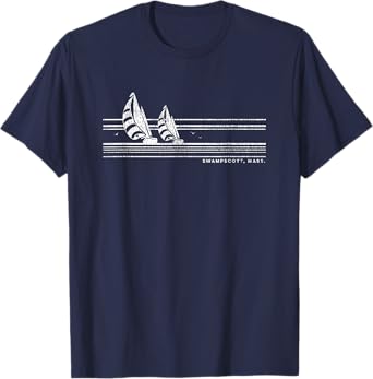 Swampscott MA Vintage Sailing 70s Nautical Sailboat T-Shirt