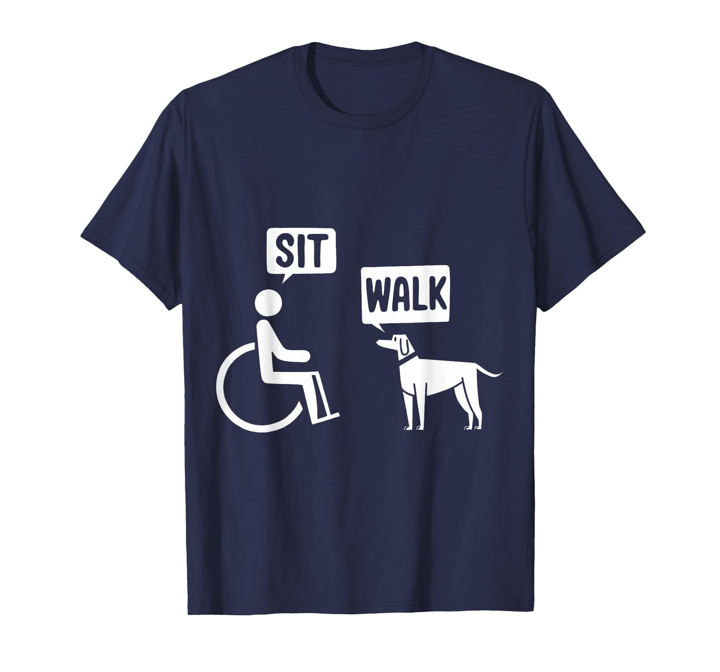 Wheelchair Dog Funny Humor Sit Walk Joke Disability T-Shirt