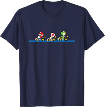 Mario Kart Yoshi Toad & Mario Vintage Race Line Up T-Shirt
