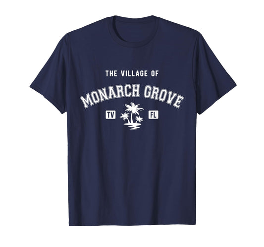 The Village of Monarch Grove Classic Style Palm Trees Design T-Shirt