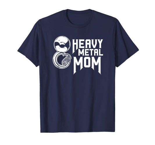 Vintage Heavy Metal Mom Tuba Sousaphone Marching Band Mom T-Shirt
