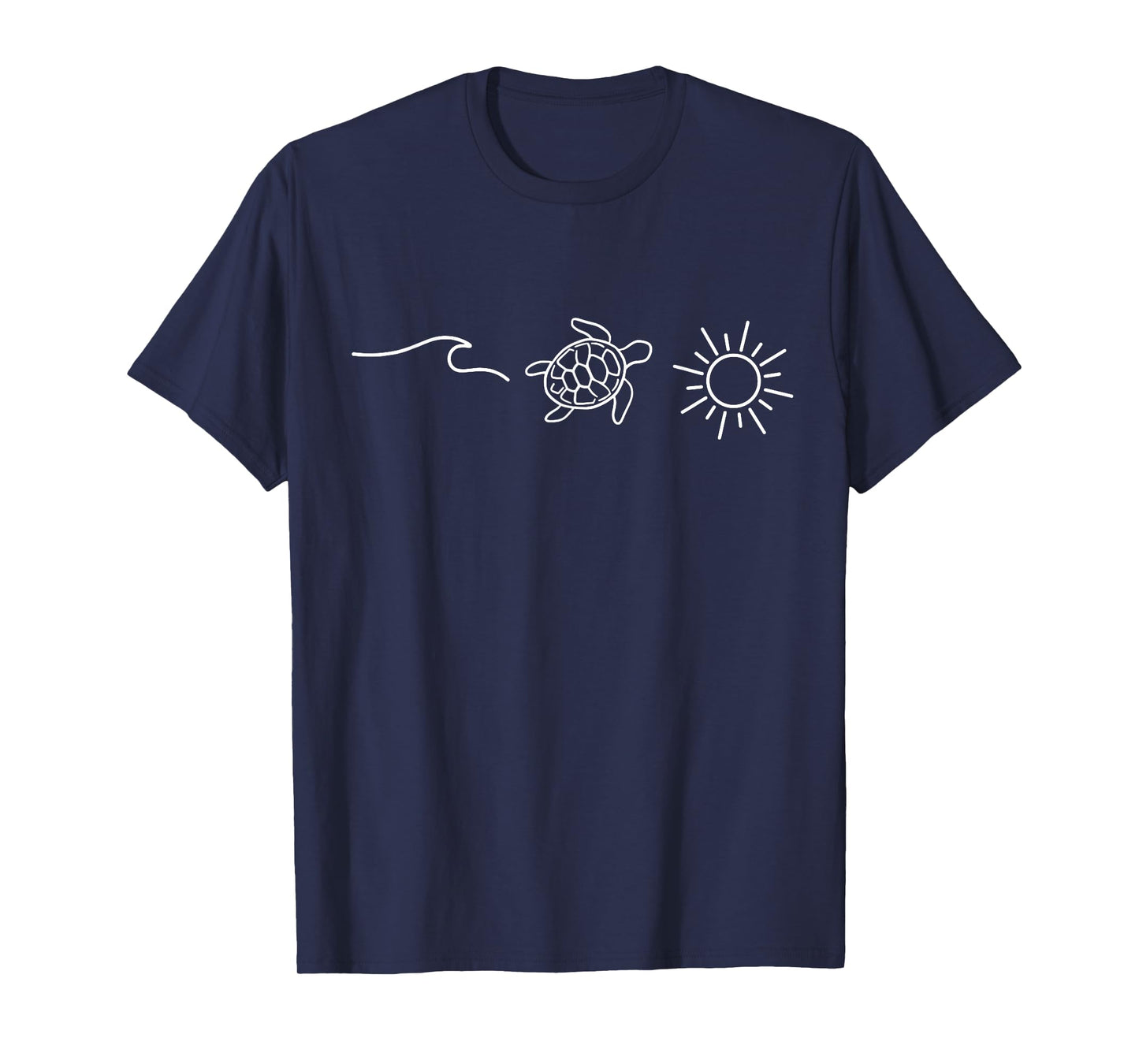 Minimal Turtle Sun Lover Ocean Wildlife Natural Sea Animals T-Shirt
