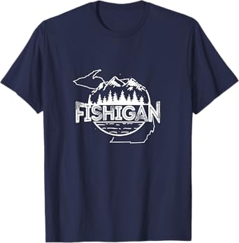 Fishigan, T-Shirt For Michigan Fisherman and Outdoorsmen T-Shirt