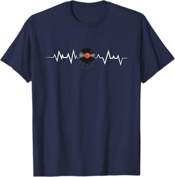 Vinyl Record Heartbeat Retro Vintage Vinyl Record Turntable T-Shirt