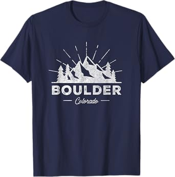 Boulder Colorado CO T Shirt Vintage Hiking Retro Tee Design T-Shirt