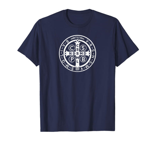 Street, Benedict Medal Catholic Saint Cross Prayer T-Shirt