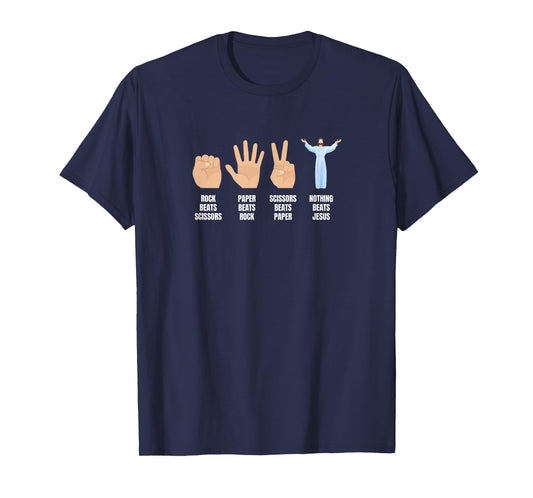 Rock Paper Scissors Jesus T-Shirt
