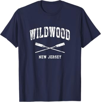 Wildwood New Jersey Vintage Nautical Crossed Oars T-Shirt