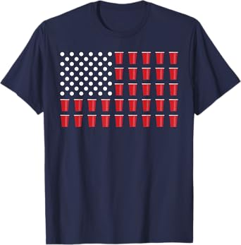 4th Of July Beer Pong American Flag College Party Women Men T-Shirt