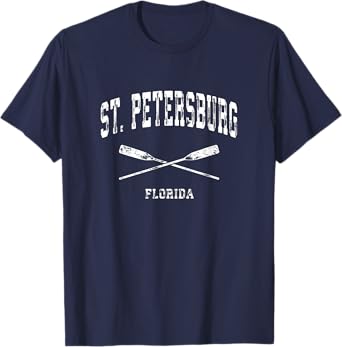 St. Petersburg Florida Vintage Nautical Crossed Oars T-Shirt