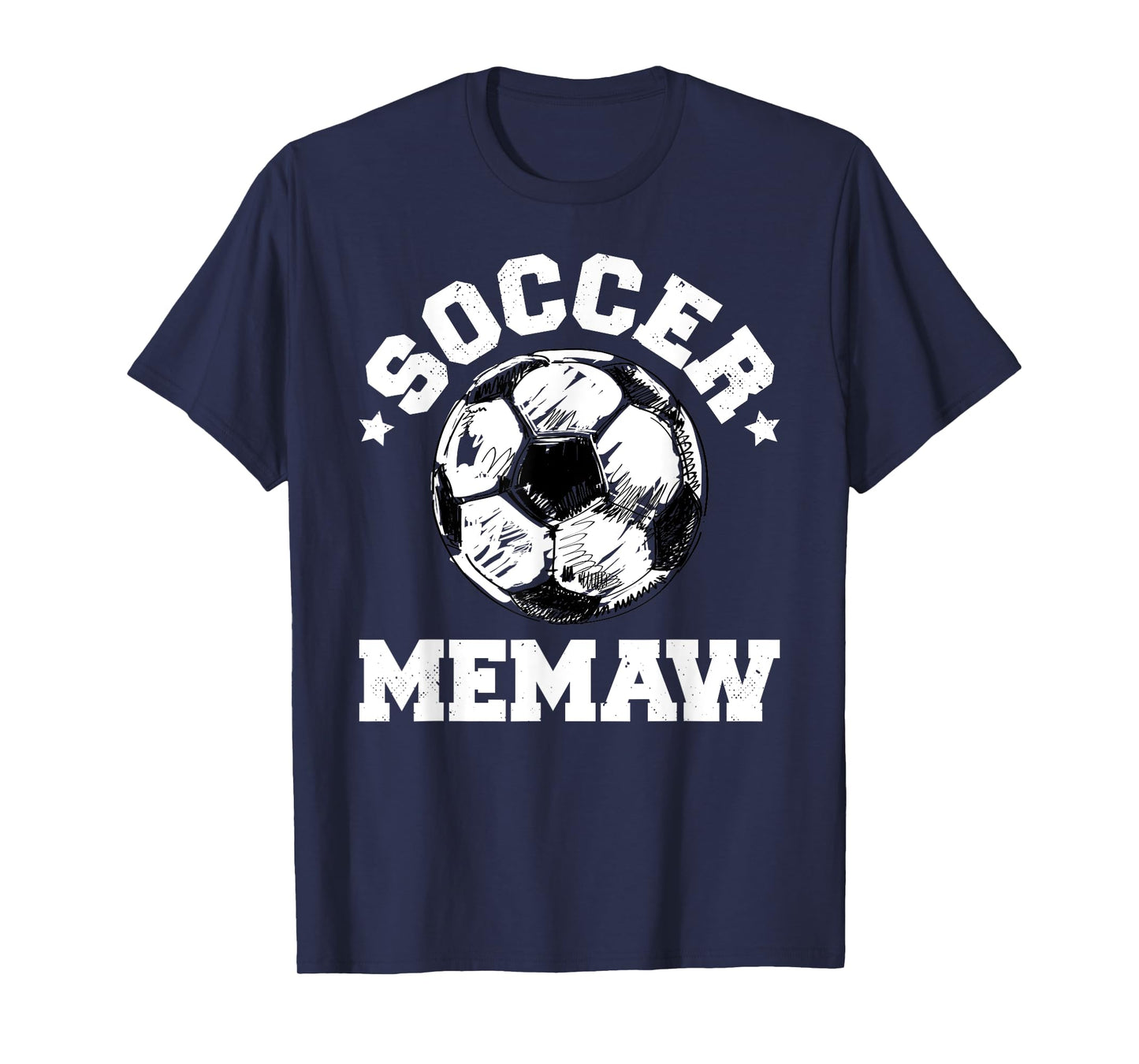 Soccer Memaw Soccer Ball Distressed Funny Soccer Memaw T-Shirt