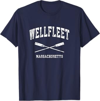 Wellfleet Massachusetts Vintage Nautical Crossed Oars T-Shirt