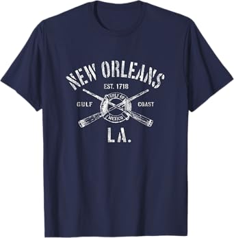 New Orleans LA T-Shirt Vintage Nautical Boating Tee T-Shirt