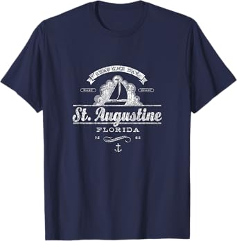St. Augustine FL Sailboat T-Shirt Vintage Nautical Tee T-Shirt