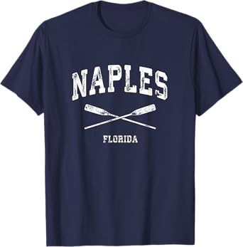 Naples Florida Vintage Nautical Crossed Oars T-Shirt