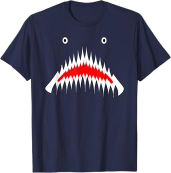 Shark Face Sharp Teeth Animal Halloween Cosplay Costume Gift T-Shirt