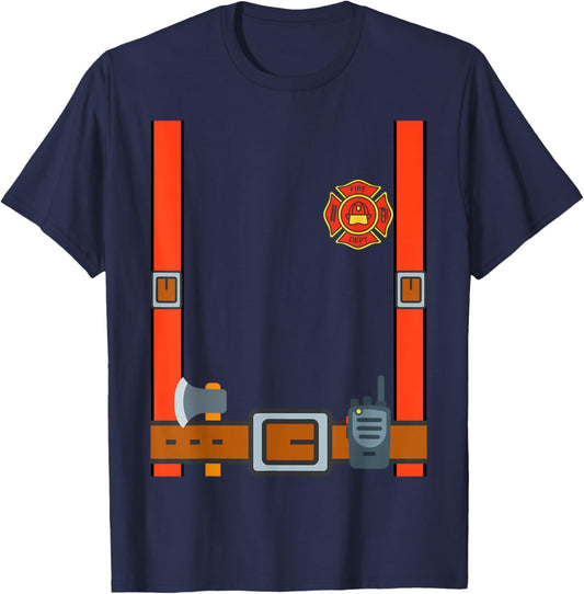 Fireman Halloween DIY Firefighter Uniform Costume Dressup T-Shirt