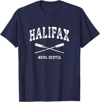 Halifax Nova Scotia Vintage Nautical Crossed Oars T-Shirt