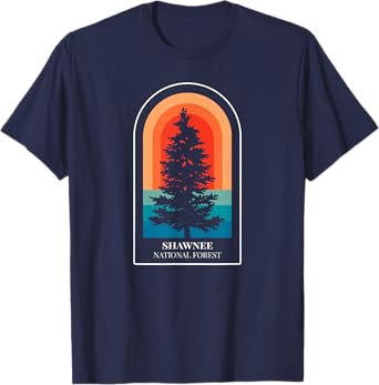 Retro Shawnee National Forest Illinois Hiking T-Shirt